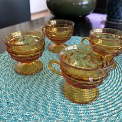 Vintage Amber Glass Cups