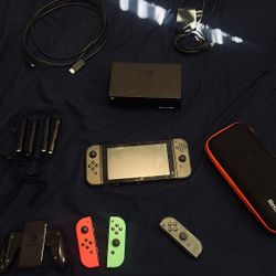 Nintendo Switch W/ Controllers And Case
