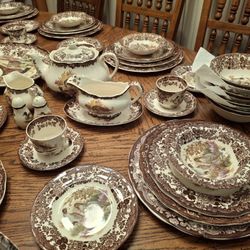 Royal Worcester Palissy Game Series Birds Full Service 78 Pieces Vntg 1970's England