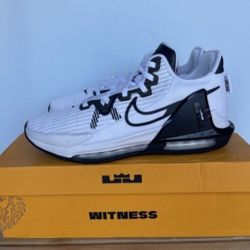 NIKE LEBRON WITNESS VI 6 TB WHITE-BLACK-WHITE SZ 13 Men's Brand New.........