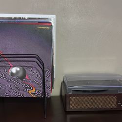 vinyls and record player  
