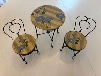 Small vintage hand painted bistro set
