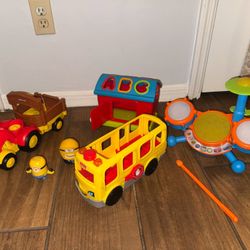Fisher-Price Yellow and Red Learning Toy Vehicles
