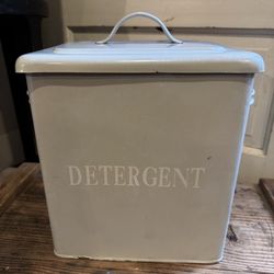Metal Chippy Detergent Container.