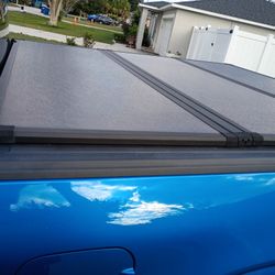 Hard Tri Fold Aluminum Truck Bed Tonneau Cover Compatible for 2016-2024 Nissan Titan 3-Fold 66