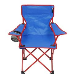 Childs Camp Chair, Blue, Weight Limits 125-lbs, Ages 5-12