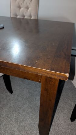 Dark Wood Dining Table with 4 chairs and hutch