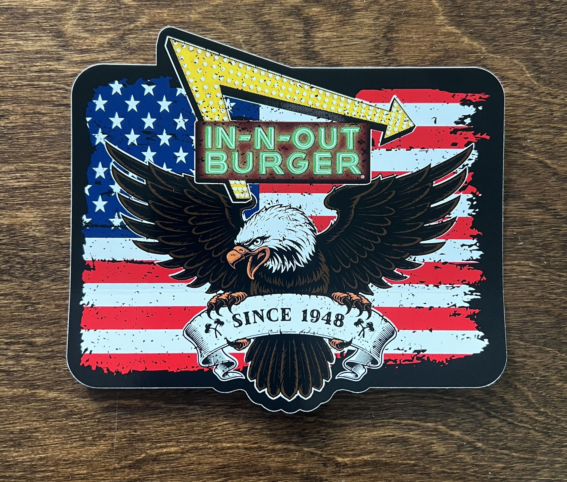Rare In-N-Out Burger Veteran’s Day Bumper Sticker Decal Eagle USA