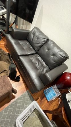 Leather loveseat