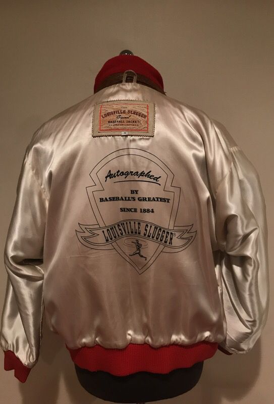 Vintage 1990s Louisville Slugger Baseball Leather Varsity Jacket / Emb