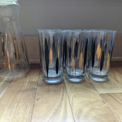 Vintage Glasses And Pitcher
