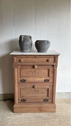 Antique marble top cabinet