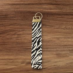 Handmade Fabric Zebra Print Keychain/ Key Fob