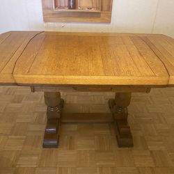 Antique Dining Table With Sliding Leaves