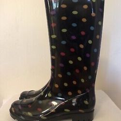 Rain Boots AZ Winston Black with Dots