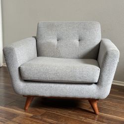 Joybird Mid-Century Modern Chair & Ottoman – Solid Wood Legs