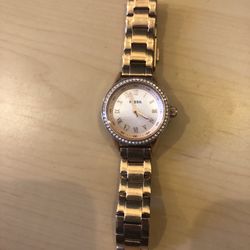 Rose Gold Fossil Watch And Charm