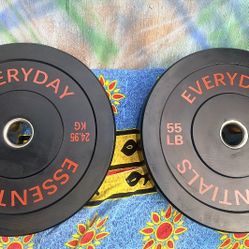 PAIR  OF  NEW  55  LB.    OLYMPIC  BUMPER  PLATES