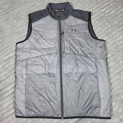 Under Armour Infared Storm 1 Vest Mens L Cold Gear Primaloft Full Zip Grey/Blk