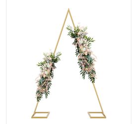 8.3FT Gold Triangular Balloon Arch Stand,Metal 