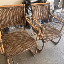 Two Rattan/wicker style Accent Chairs