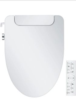 Electric Bidet Heated Toilet Seat, ELONGATED, Warm Water w/ Air Dryer, W Remote