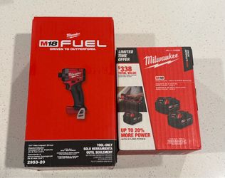 Milwaukee M18 FUEL Impact Driver + Two XC 5.0 Batteries — New