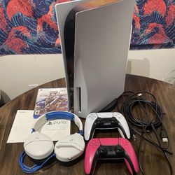 Sony PlayStation 5 Disc Edition Bundle With 2 Controllers, 1 Game, & 1 Headset