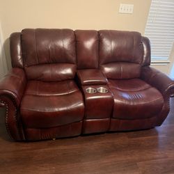Reclining leather couches