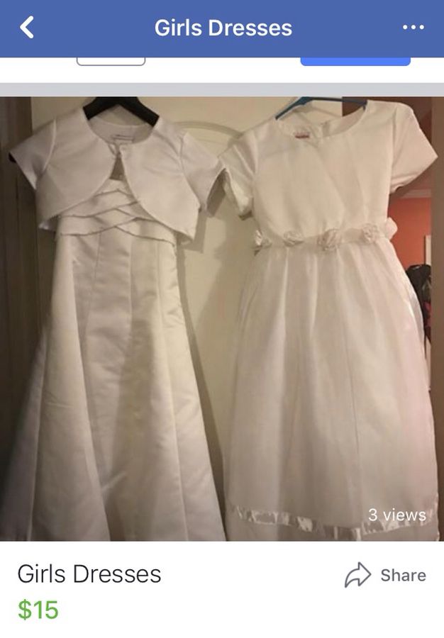 Girls white Dress size 10