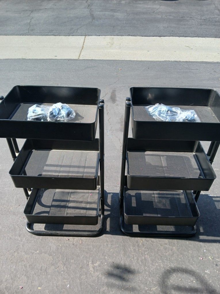 2 - 3 tier Rolling Storage Shelves