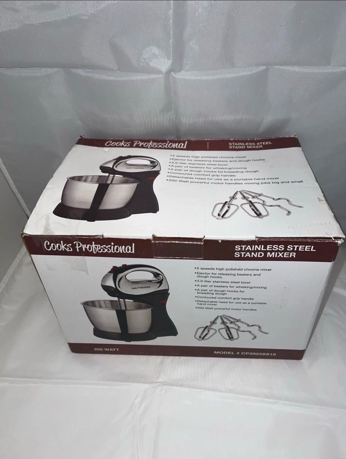 COOKS PROFESSIONAL STAINLESS STEEL STAND MIXER,