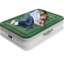 Air Mattress Queen with Built in Pump - Upgraded Blow Up Bed, 2 Mins Quick Self Inflatable with Double Air Chamber, 18"/650lbs Max, All Night No Lost 