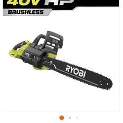 Ryobi 18in 40volt Brushless Chain Saw Tool Only 