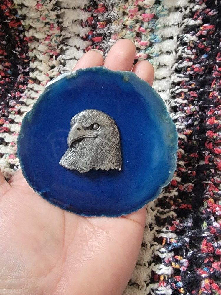 Blue Agate Slice Paperweight