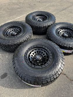 FINANCING AVAILABLE Fuel Zephyr 6x5.5 17” Off-Road Wheels Satin Black With 35” Falken WildPeak AT4W All-Terrain Tires