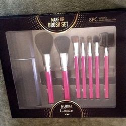 Pink Make Up Brush Set