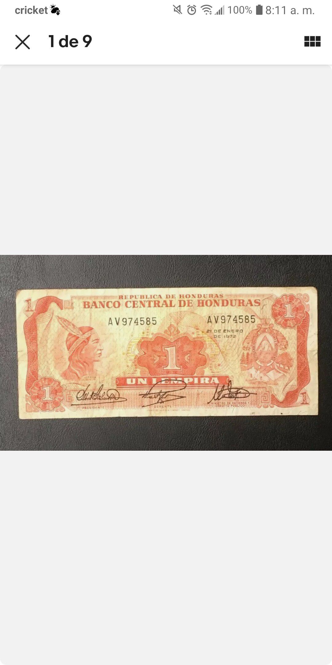 Honduras old paper money