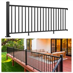 Egadis1 Pack 36 in x 8 ft Modular Aluminum Porch and Deck Railing Kit