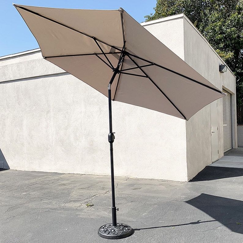 $70 (New in Box) Patio set (10ft umbrella and base stand) tilt crank, outdoor garden market, beige or red color
