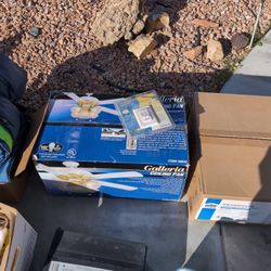 Ceiling Fan, Bathroom Sink And Microwave 