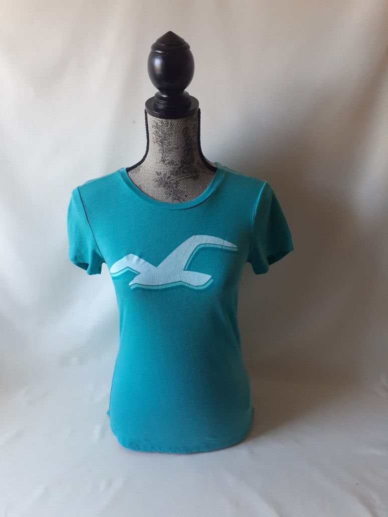 Hollister women's blue turquoise short sleeve top size S