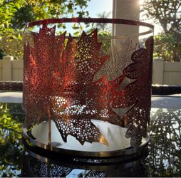 Decorative Leaf Metal Candle Holder