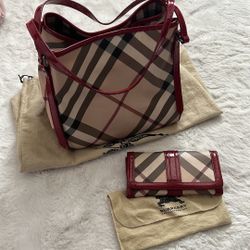 BURBERRY CANTURBERY NOVA CHECK TOTE & WALLET