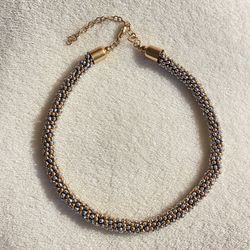 Metallic Beaded Choker Necklace