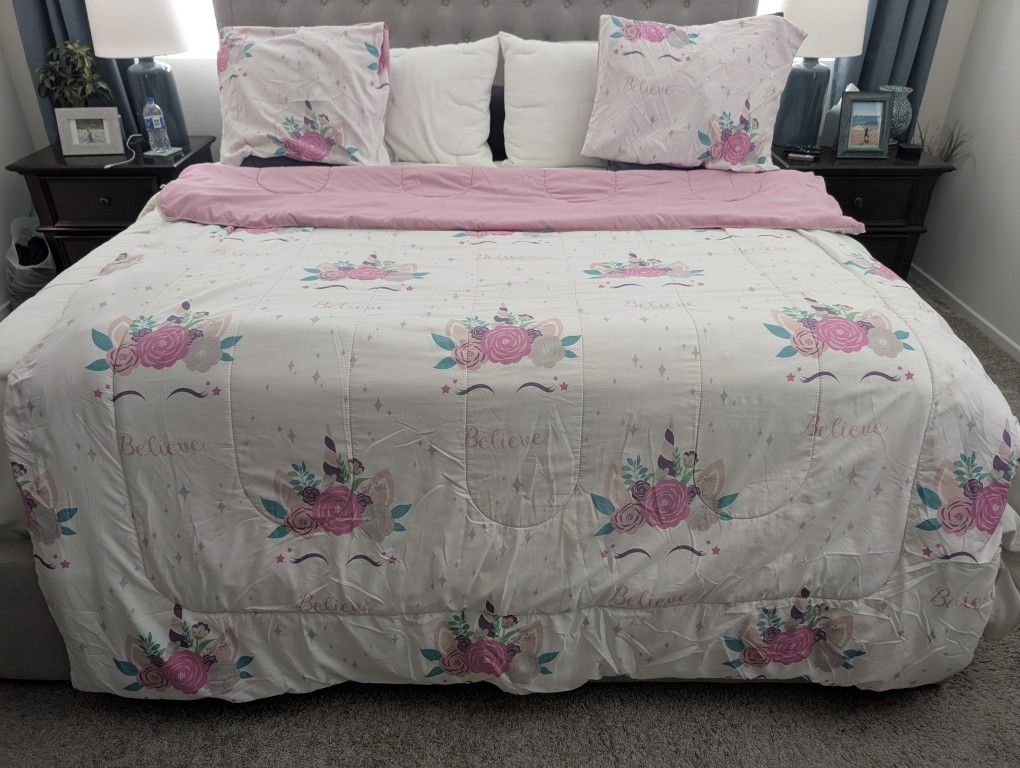 Unicorn Size Full Comforter With Pillow Shams