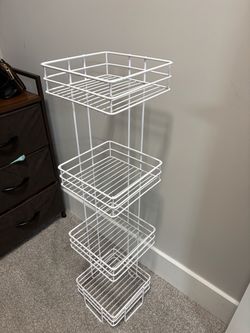 4-Tier White Wire Storage Rack
