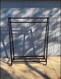 Metal Clothes Rack with Shelves – Freestanding Garment Rack & Clothing Organizer