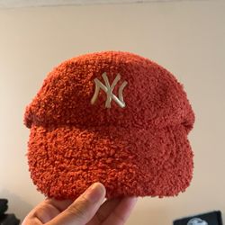 Red Fuzzy New York Cap 
