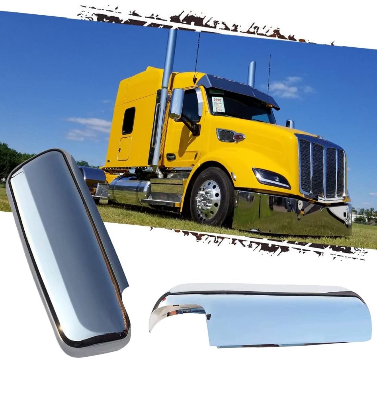 Peterbilt 567 / 579 / 587 Chrome Door Mirror Covers